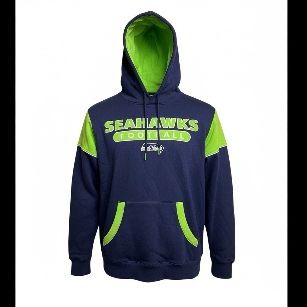 Seattle Seahawks Hoodie Men's Medium Blue NFL Pullover Sweatshirt